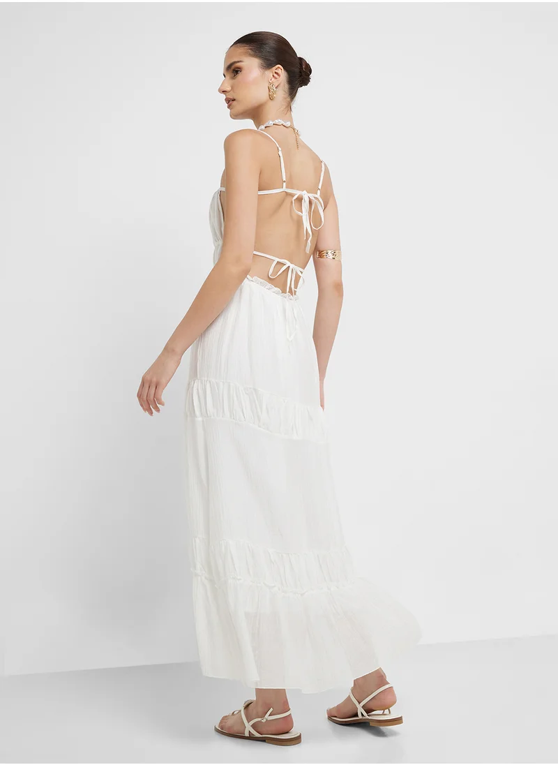 Ginger Strappy A Line Tiered Sun Dress