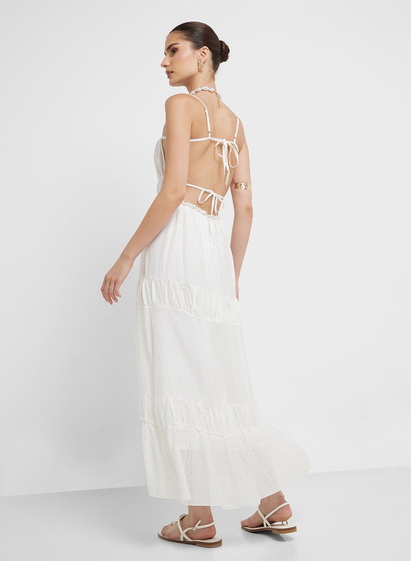 Ginger Tiered White Maxi Dress  - Image 2