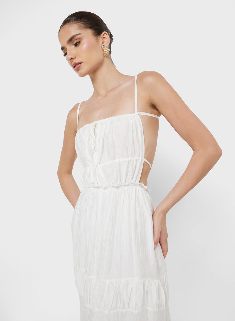 Ginger Tiered White Maxi Dress  - Image 3