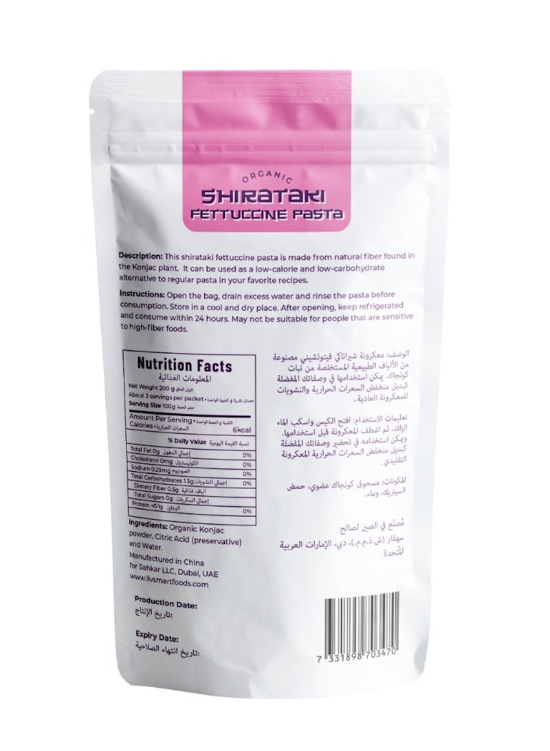 LIVSMART ORGANIC SHIRATAKI FETTUCCINE PASTA 200g - Image 2