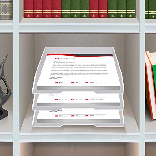 Acrimet Stackable Letter Tray Front Load, Letter Size, Plastic, White Color, 1 Unit - Image 5