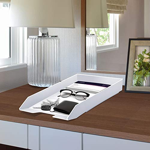 Acrimet Stackable Letter Tray Front Load, Letter Size, Plastic, White Color, 1 Unit - Image 4