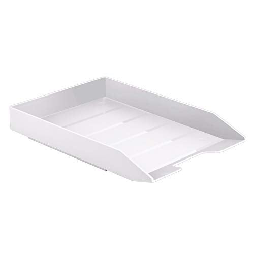 Acrimet Stackable Letter Tray Front Load, Letter Size, Plastic, White Color, 1 Unit - Image 1