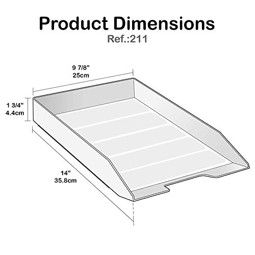 Acrimet Stackable Letter Tray Front Load, Letter Size, Plastic, White Color, 1 Unit - Image 3