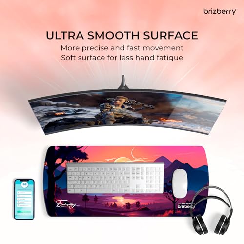 ARTBRIZ® Brizberry Extended Mouse Pad, Desk Mat, 740mm x 310mm x 3mm Large Printed Premium Anti Skid Rubber Base for Desktop Laptop Keyboard (DM Design 6) - Image 2