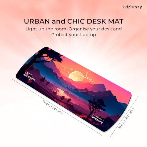ARTBRIZ® Brizberry Extended Mouse Pad, Desk Mat, 740mm x 310mm x 3mm Large Printed Premium Anti Skid Rubber Base for Desktop Laptop Keyboard (DM Design 6) - Image 3
