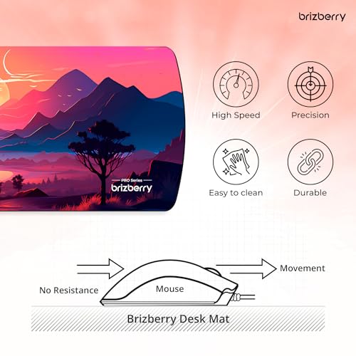 ARTBRIZ® Brizberry Extended Mouse Pad, Desk Mat, 740mm x 310mm x 3mm Large Printed Premium Anti Skid Rubber Base for Desktop Laptop Keyboard (DM Design 6) - Image 5