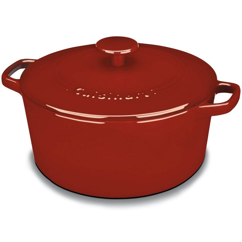 Cuisinart Chef's Classic Enameled Cast Iron Round Covered Casserole (Cardinal Red, 5- Quart)
