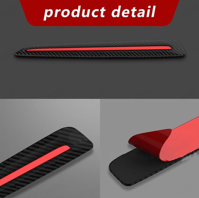 MIZZEO 3R-2144 Anti-Collision Bumper Guard Strip, Carbon Black Red, Scratch Protector Trim, Compatible with Skoda Rapid (Type-I) 2008-2017 - Image 4