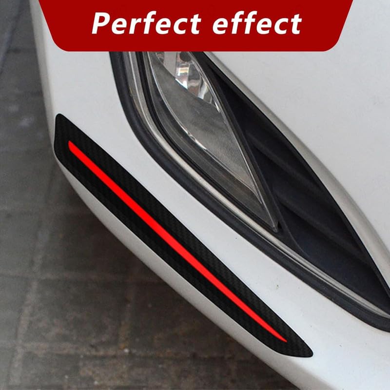 MIZZEO 3R-2144 Anti-Collision Bumper Guard Strip, Carbon Black Red, Scratch Protector Trim, Compatible with Skoda Rapid (Type-I) 2008-2017 - Image 5