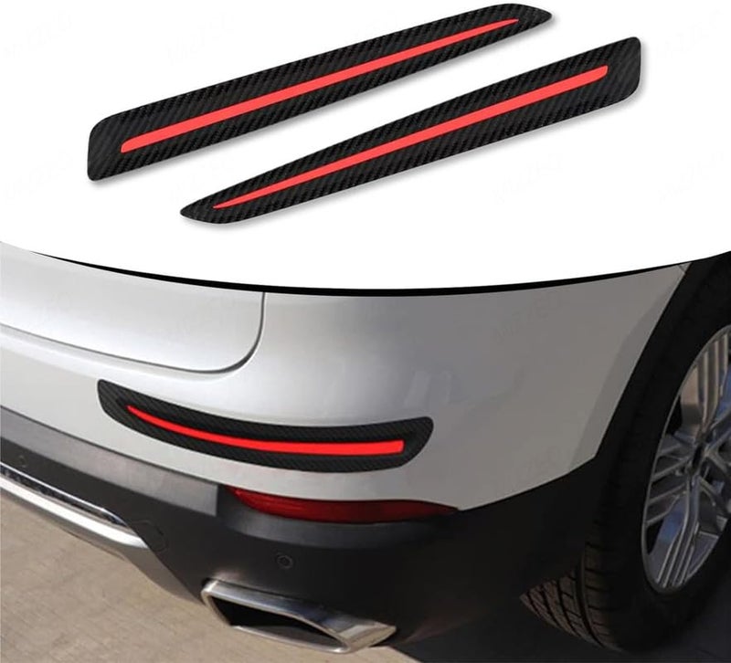 MIZZEO 3R-2144 Anti-Collision Bumper Guard Strip, Carbon Black Red, Scratch Protector Trim, Compatible with Skoda Rapid (Type-I) 2008-2017 - Image 2