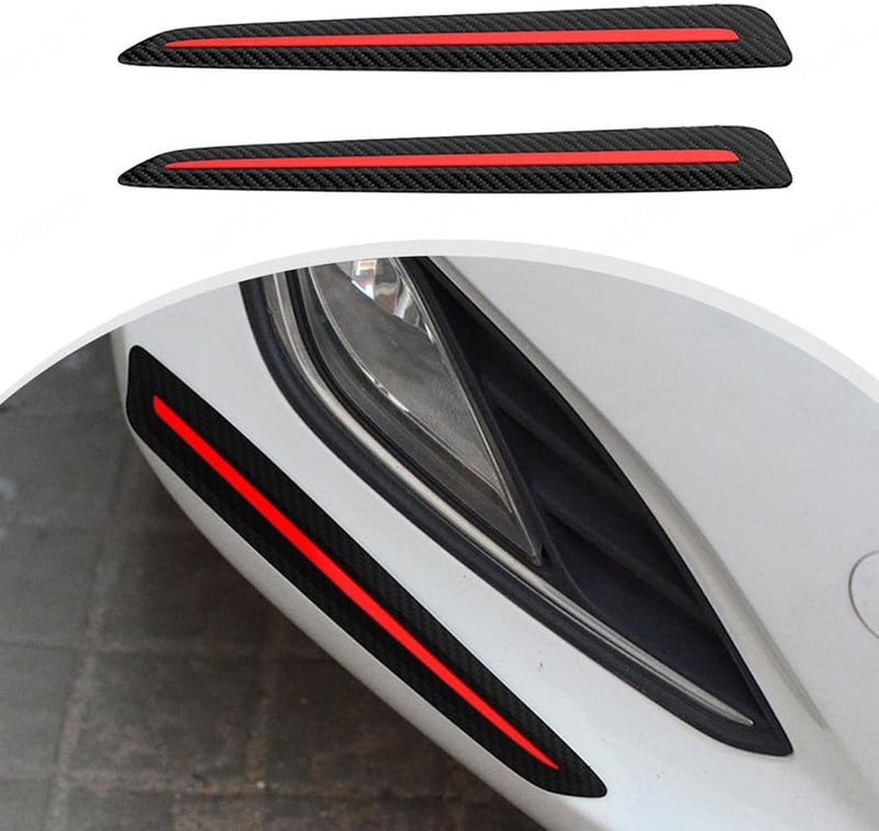 MIZZEO 3R-2144 Anti-Collision Bumper Guard Strip, Carbon Black Red, Scratch Protector Trim, Compatible with Skoda Rapid (Type-I) 2008-2017 - Image 1