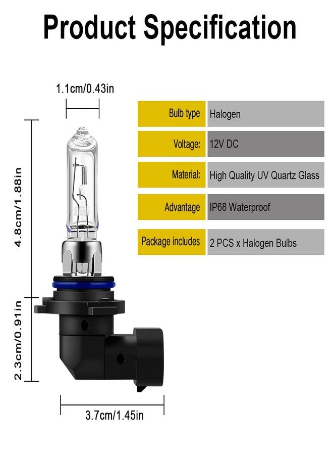Erato 9005/HB3 Halogen Headlight Bulb 12V 55W/60W Fog Lights 4300K Warm White Replacement Headlamp (2 Packs) - Image 3