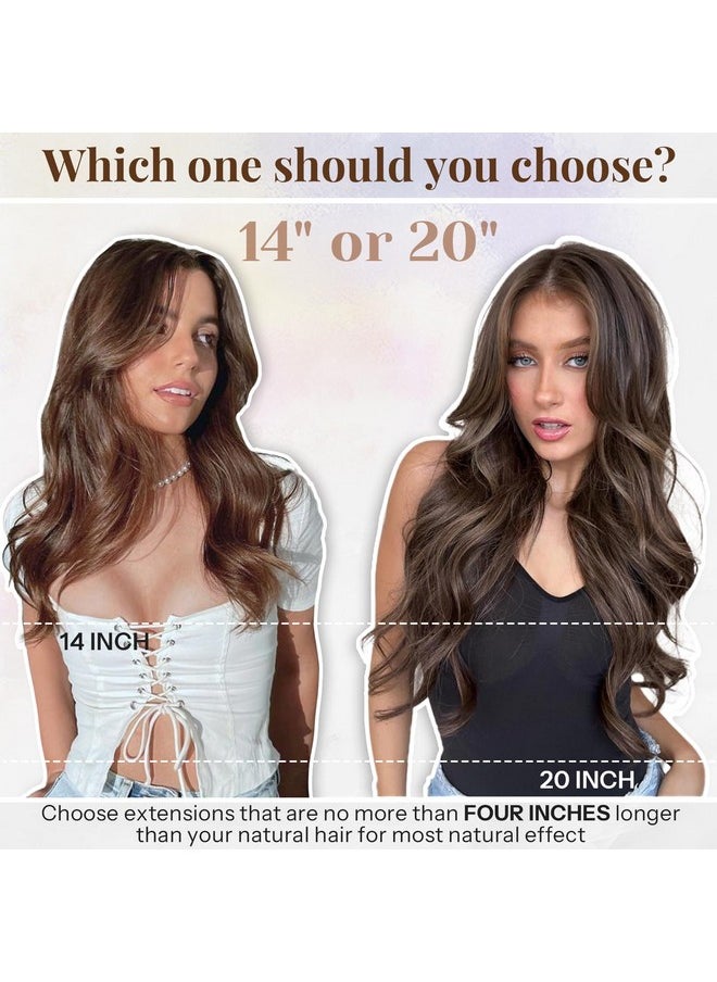 KooKaStyle Clip In Hair Extensions Long Straight Hair Extensions Upgrade Soft Lace Weft Lightweight 7Pcs Layered Hair Extensions Dark Brown 20Inch For Women  - Image 5