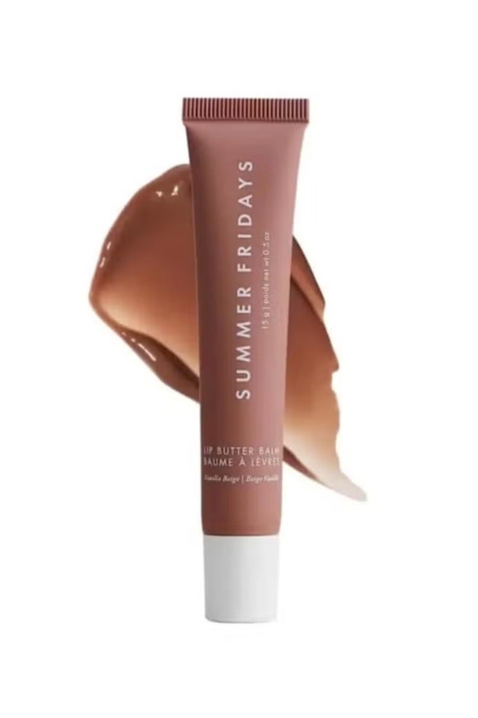 سامر فرايدايز مرهم الشفة يومي الجمعة والصيف ، مرطب الشفاه الطبيعي ، مرطب ومشرق ، يحتوي على زبدة الشيا ، العناية بالشفاه الجافة ( الفانيليا البيج ) - Image 1