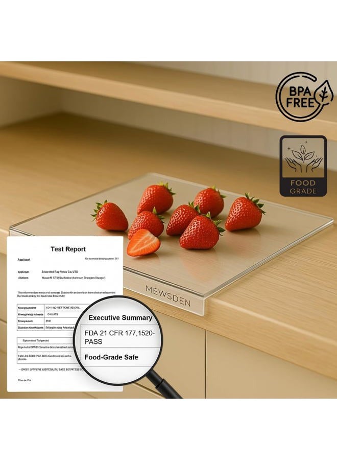 MEWSDEN Acrylic Cutting Board with Juice Groove, Non Slip Clear Cutting Board with Counter Lip, 20"x16" Cutting Boards for Kitchen Countertop, Aesthetic Kitchen Décor - Image 5