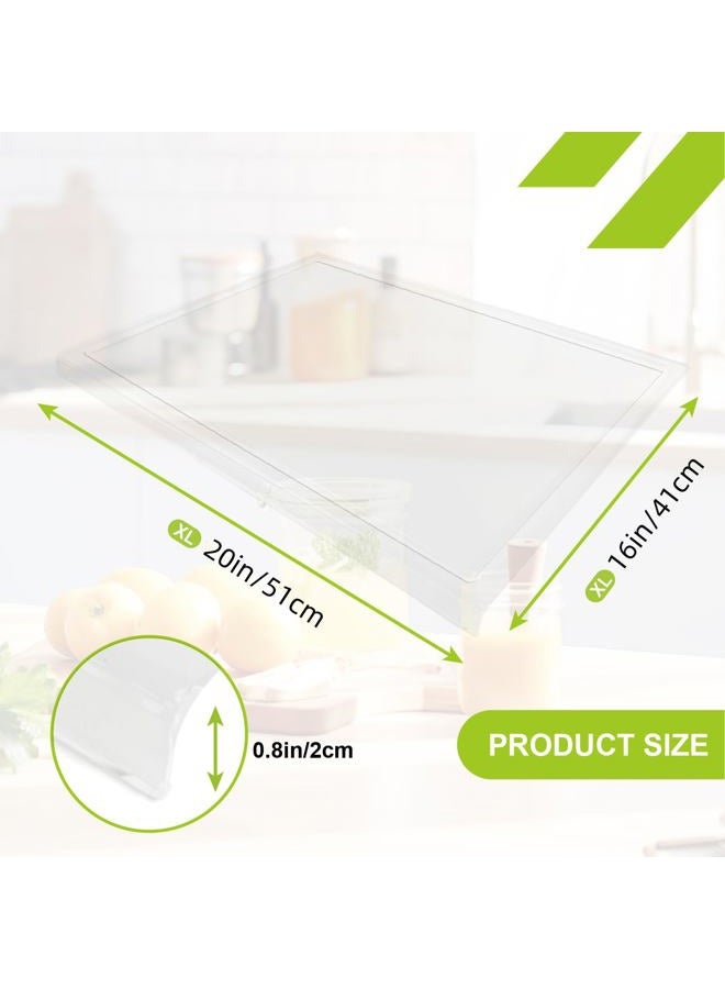 MEWSDEN Acrylic Cutting Board with Juice Groove, Non Slip Clear Cutting Board with Counter Lip, 20"x16" Cutting Boards for Kitchen Countertop, Aesthetic Kitchen Décor - Image 3