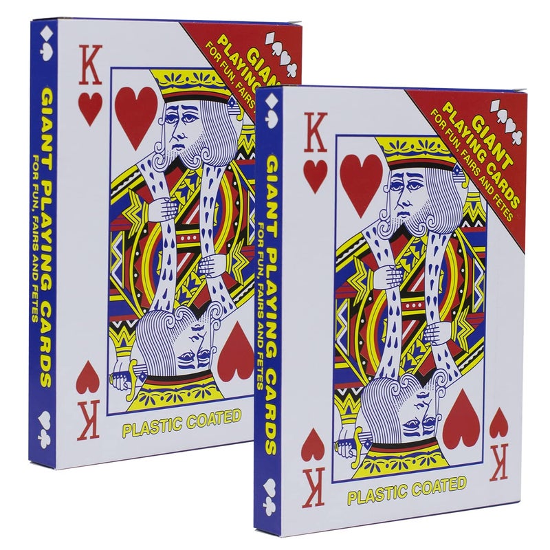 SUUJI 2 Pack Large Jumbo Playing Card Deck 5x7 Inch Giant Poker Super Big Game Card Set Oversized Bridge Playing Cards Huge Magic Poker for Family Party Fun - Image 3