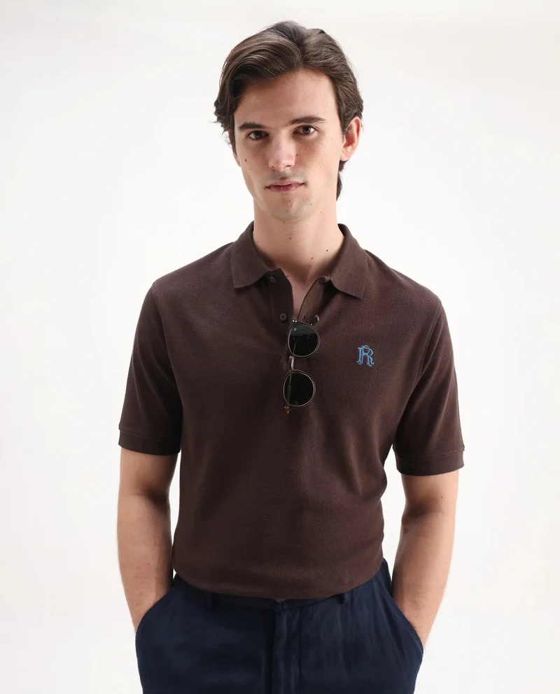 Rare Rabbit Men's Embroidered Logo Cotton Polo