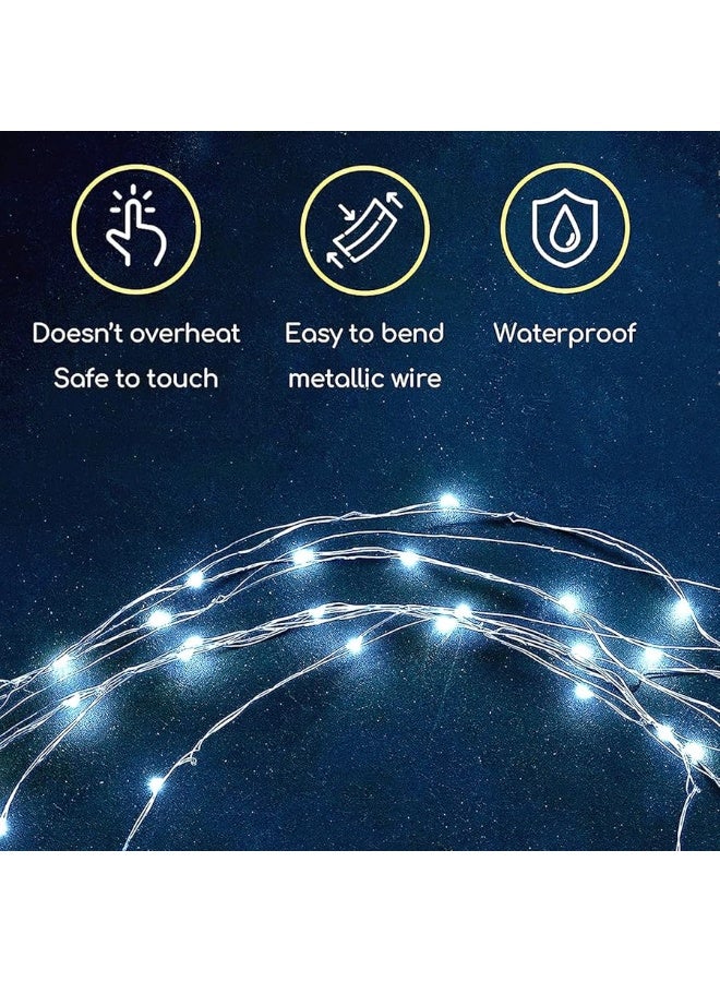 UZER 10 عبوات من بالونات بوبو LED، بالونات مضيئة شفافة، بالونات فقاعية متوهجة بالهيليوم مع أضواء خيطية لتزيين حفلات عيد الميلاد والزفاف وكوينسيانيرا (أبيض بارد) - Image 4