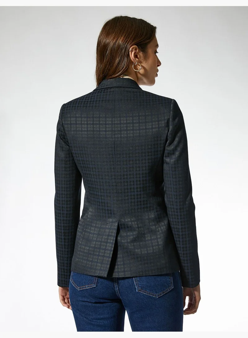 KOTON Jacquard Pocket Detail Blazer Jacket