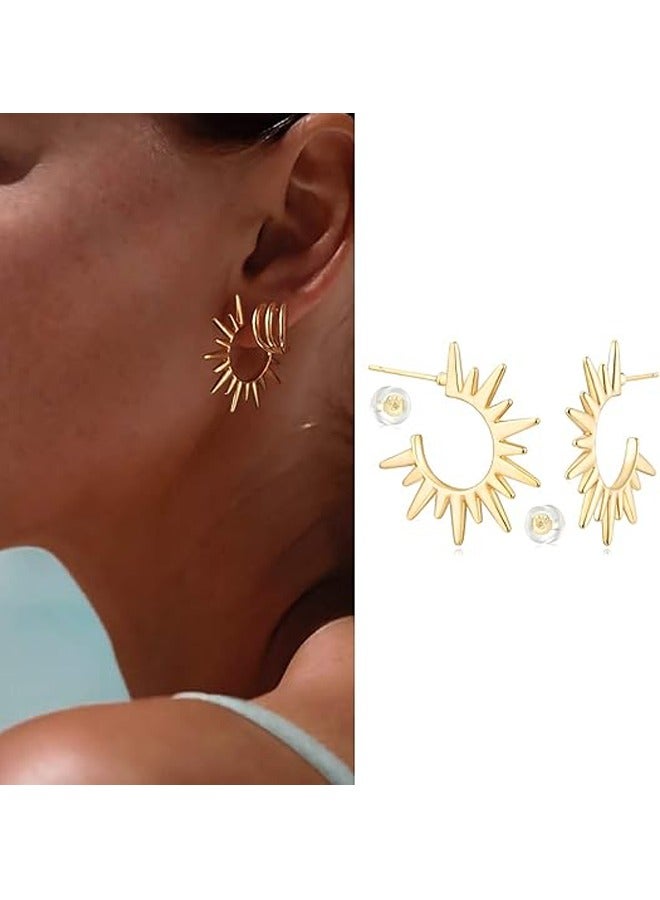 Mevecco Women Huggie Earrings Gold Hoop 14K Gold Filled Small Simple Handmade Hypoallergenic Everyday Jewelry - Image 3