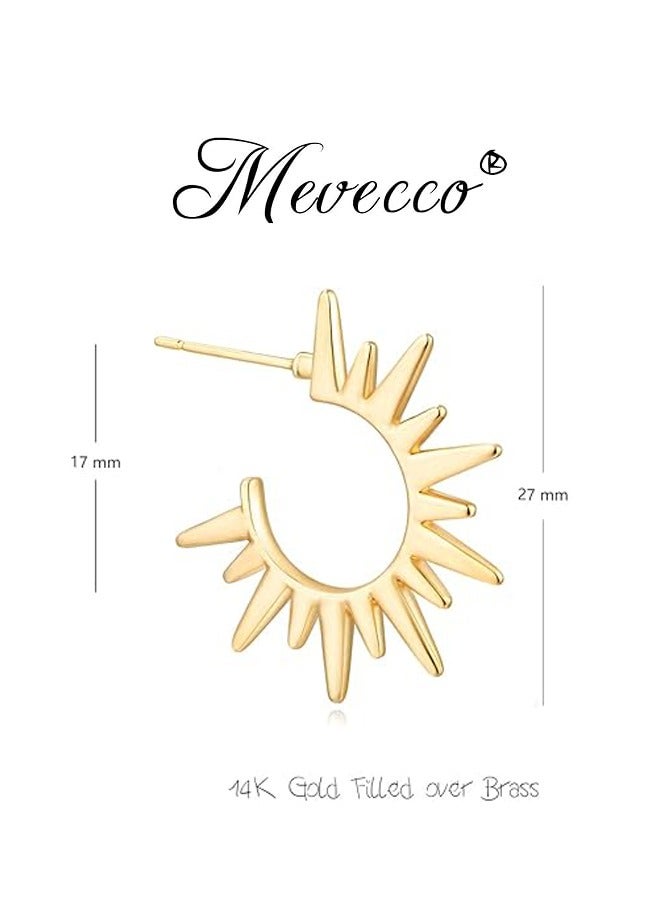 Mevecco Women Huggie Earrings Gold Hoop 14K Gold Filled Small Simple Handmade Hypoallergenic Everyday Jewelry - Image 4