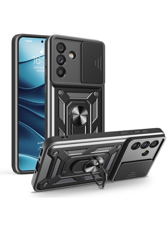 Phone Case Shockproof for itel S26 ULTRA 4G ,Military Armor Protection with Slide Camera Cover Ring Holder Stand,Shockproof Kickstand Case - Image 1
