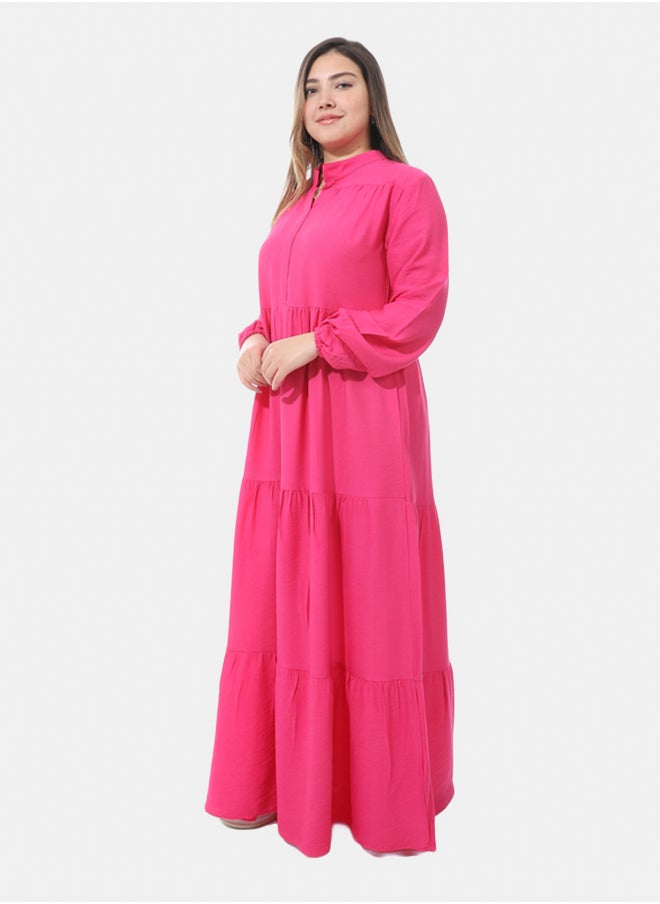 Generic Women's linen dress - Fuchsia  - Image 2