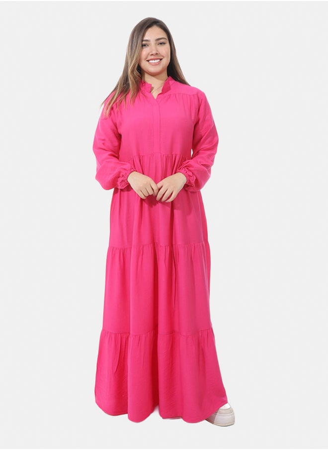 Generic Women's linen dress - Fuchsia  - Image 1