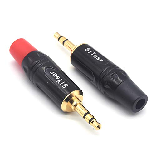 SiYear 3-Pole 3.5mm Stereo Headphone Jack Male Plug Repair Replacement Solder Adapter, 3.5mm (1/8inch) Solder Type DIY Audio Cable Connector(2PACK) - Image 1