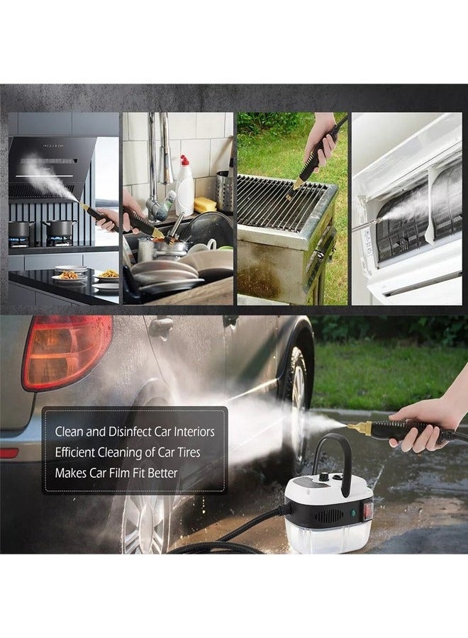 Bukela The handheld steam cleaner is equipped with a 2500W motor that provides high-pressure, high-temperature steam for powerful cleaning. Equipped with an extended nozzle and brush head, it heats up quickly, making it ideal for cleaning air conditioners, kitchens, and more. - Image 2