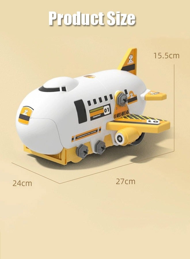 XiuWoo Aircraft Toy Set，Transformation Aircraft Toy Set, Transport Cargo Airplane Car Game Set, Puzzle Toys Simulation For Children, Multifunctional Theme Plane, Model Fricton Powered Airplane with Mini Cars, Great Gift for Boys and Girls - Image 2