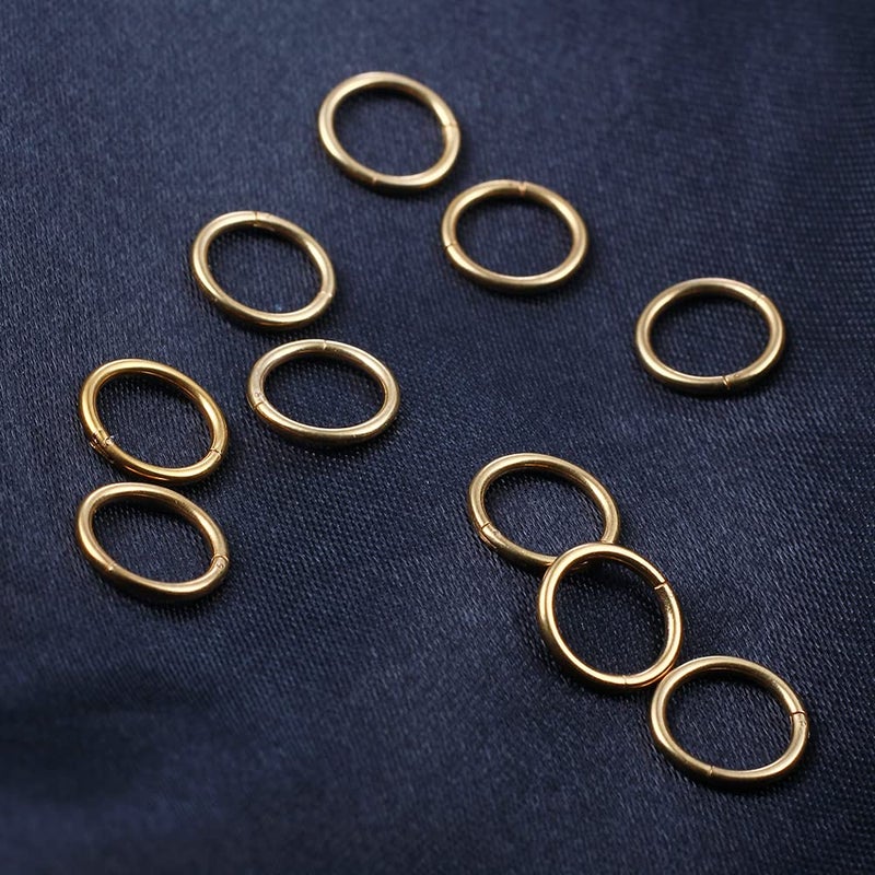 Earblity 10 PCS 16g*0g Gold Ear Gauges Ear Rings Stacks Ear Plugs Tunnels Hypoallergenic 316L Stainless Steel Nose Nipple Lip Body Piercing Jewelry - Image 5