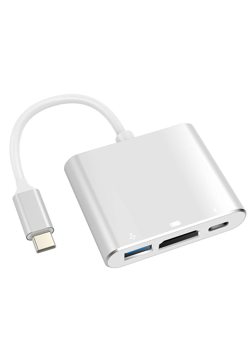 Oasisgalore USB C to HDMI Adapter - 4K Multiport AV Converter for MacBook Pro/Air, iPad Pro - With USB C, USB 3.0 and HDMI Ports  - Image 1