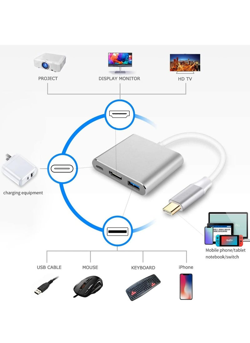 Oasisgalore USB C to HDMI Adapter - 4K Multiport AV Converter for MacBook Pro/Air, iPad Pro - With USB C, USB 3.0 and HDMI Ports  - Image 3