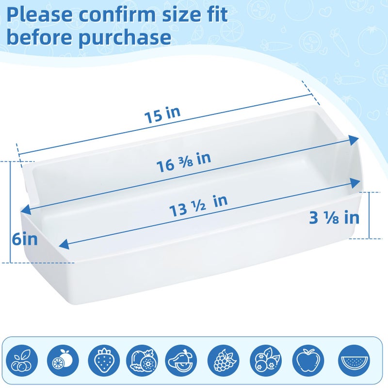 Monkemon 2187172 Door Shelf Bin for Whirlpool Kenmore Amana Frigidaire Fridges Roper Estate Replace WP2187172, AP6006028, 2187194K, PS11739091 AP3853103, AP3853103, PS328468, PS986890, 3046299ï¼ˆ2 Packï¼‰ - Image 2