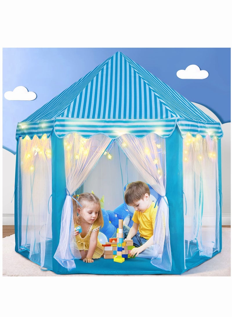 MIXDE Princess Castle Tent for Girls Boys for Girls Boys with LED Star Lights Gift for Children Toddlers Indoor and Outdoor Games Princess Tent 55x53 inch - Image 3