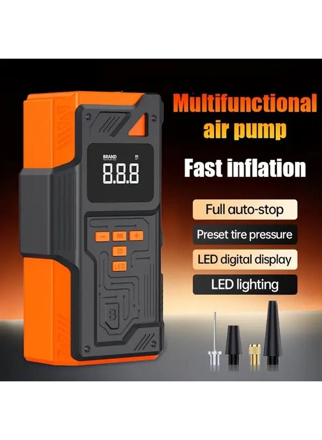Orange 9 in 1 Car Battery Starter Kit 150PSI Air Compressor 3000A Jump Starter for Cars Trucks SUVs - Image 1