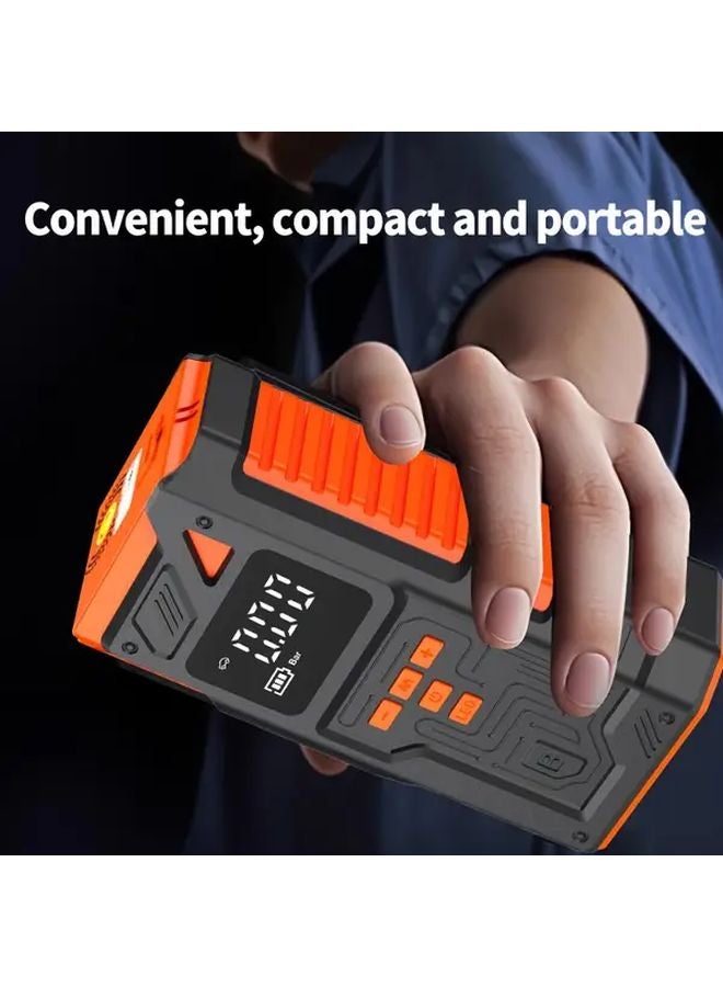 Orange 9 in 1 Car Battery Starter Kit 150PSI Air Compressor 3000A Jump Starter for Cars Trucks SUVs - Image 5