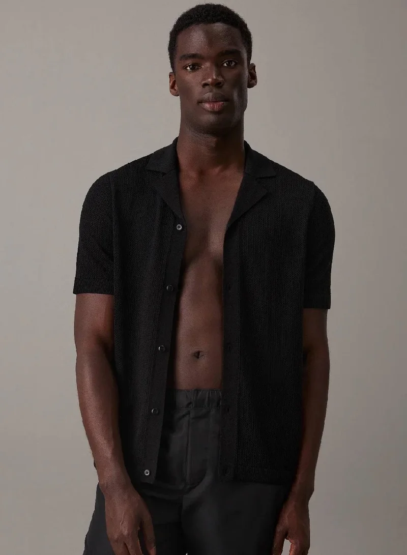 كالفن كلاين قميص شاطئ محبوك شفاف