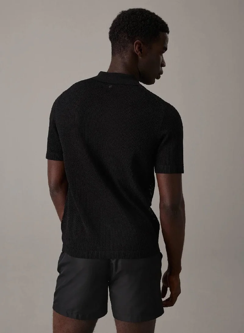 كالفن كلاين قميص شاطئ محبوك شفاف