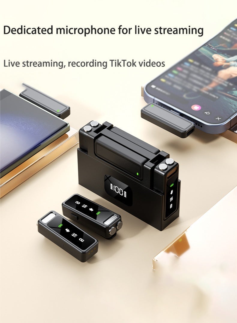 KORAX Wireless Lavalier Microphone 2.4GHz Dual Mic System, Plug & Play Noise Cancelling Mini Mic with 2 Transmitters, Compatible with iPhone & Android, Ideal for Vlog, TikTok, YouTube, Live Streaming & Interviews - Image 5