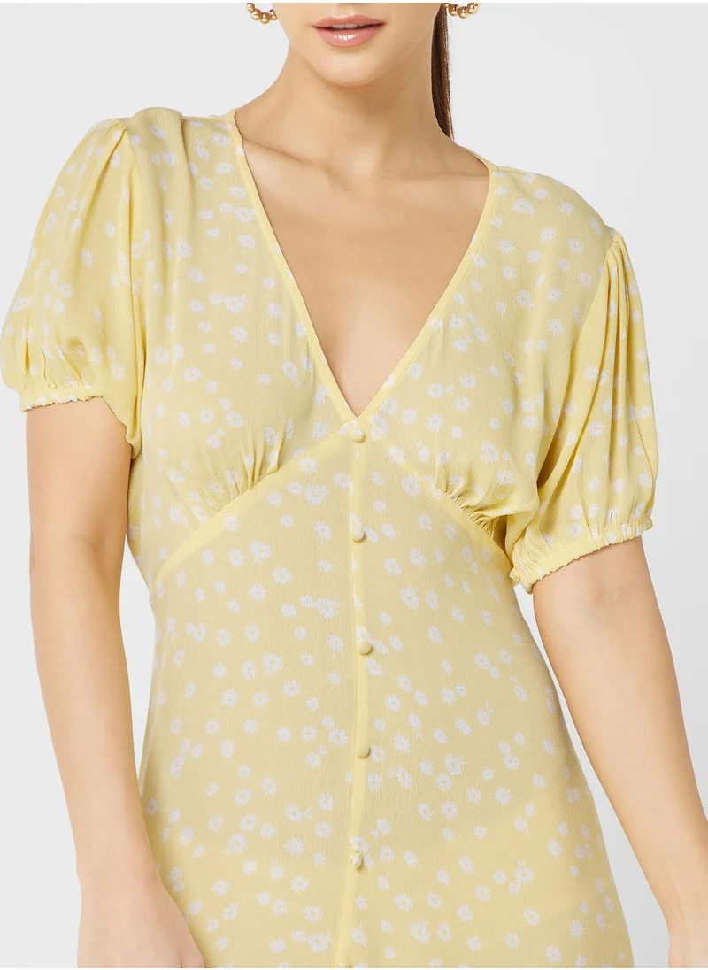 Cotton On Pleated V-Neck Dress