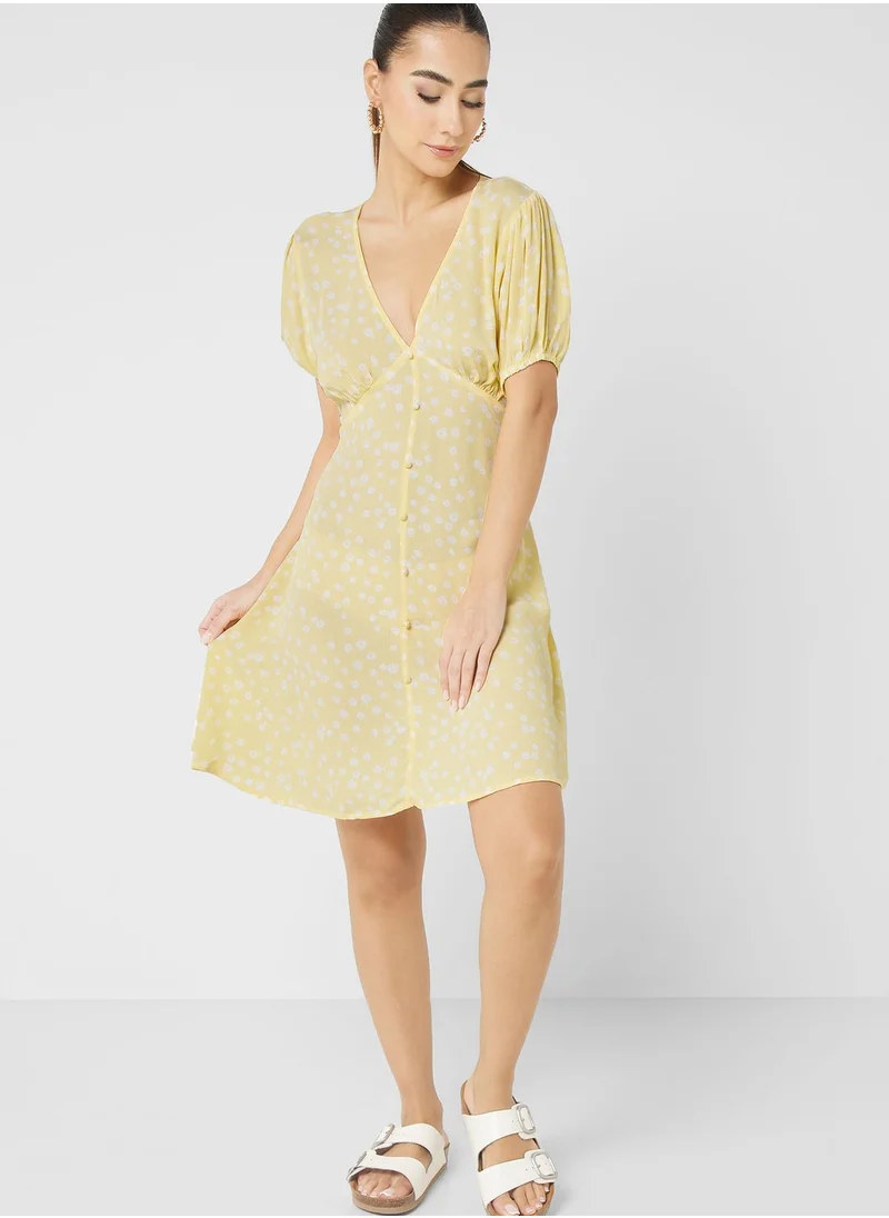 Cotton On Pleated V-Neck Dress