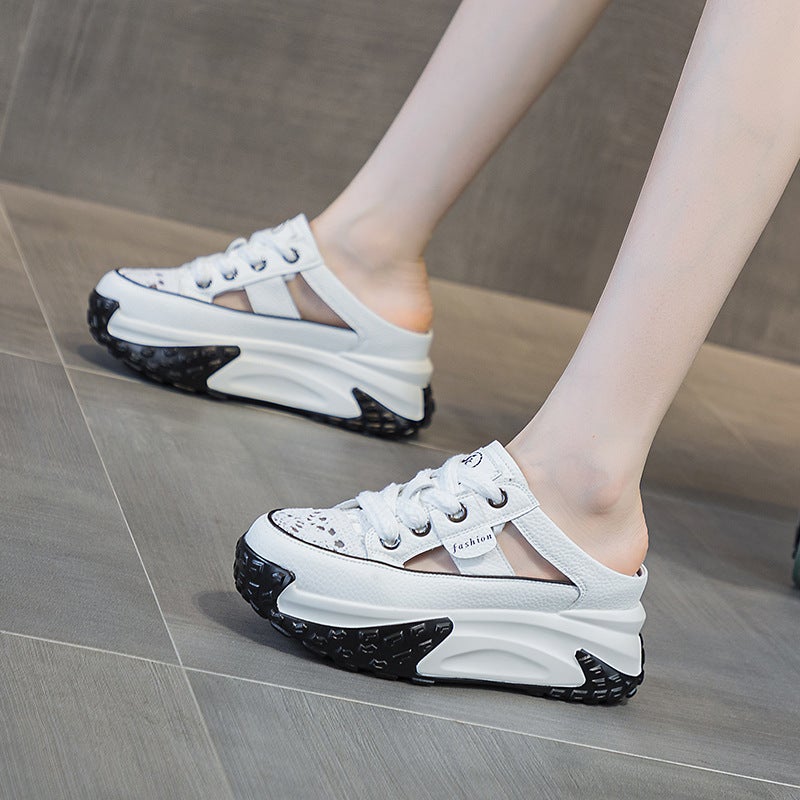 2024 New Thick Sole Sneakers Slides Women M2359 White