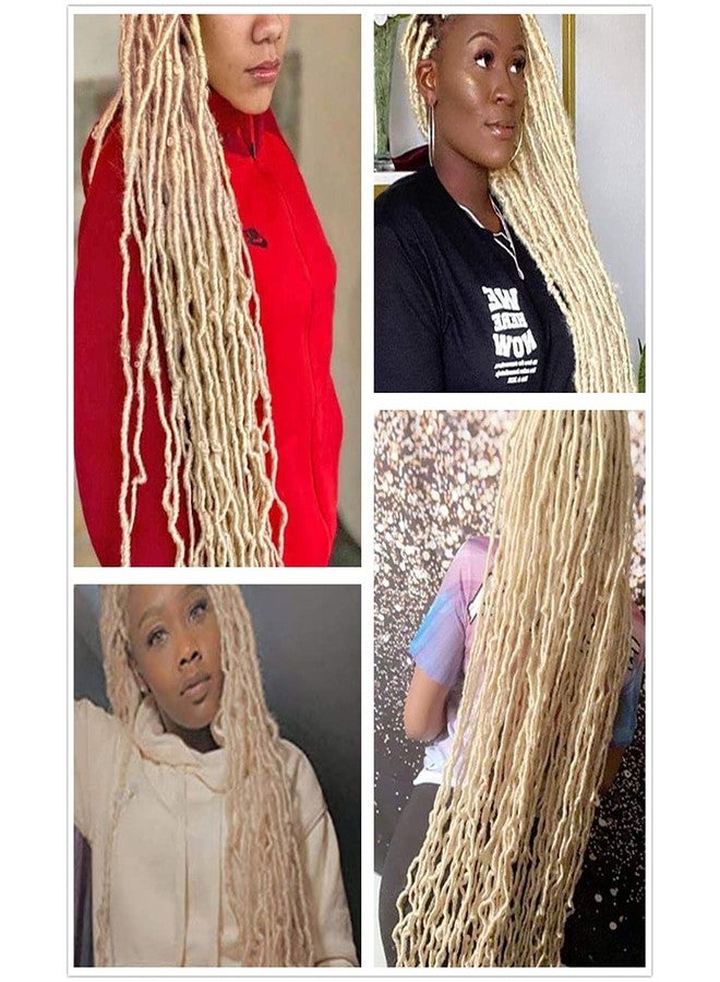 ديزاير4 هير شعر كروشيه ناعم أشقر 613 بطول 36 بوصة، عبوة واحدة، شعر صناعي طويل ممتد مسبقًا، ضفائر شعر صناعي خفيف الوزن للغاية للنساء ذوات البشرة السمراء (36 بوصة، عبوة واحدة، أشقر) - Image 5