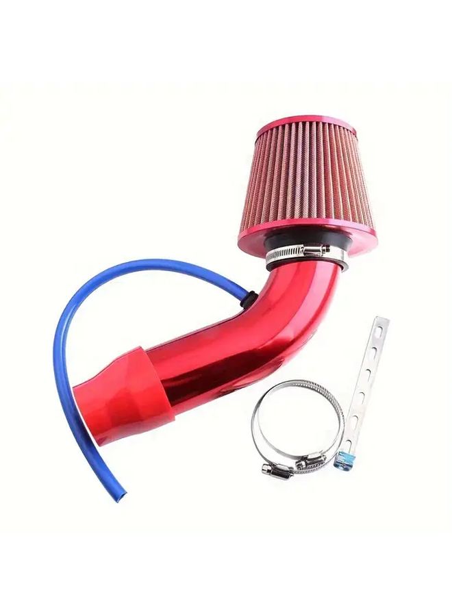 Dual Channel Cold Air Intake Kit with Swirl Induction Brake Cooling System Red W-31 Performance Car Tuning Filter Turbo Boost Model - Image 4