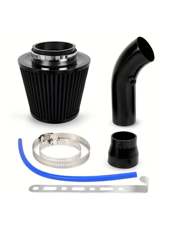 Dual Channel Cold Air Intake Kit with Swirl Induction Brake Cooling System Red W-31 Performance Car Tuning Filter Turbo Boost Model - Image 5