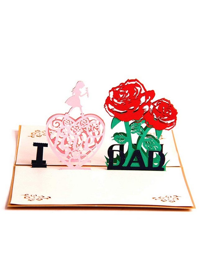 ENJOYPRO Floral Father'S Day Card 3D Pop Up Train Greeting Card I Love You Dad Pack Of 1 - Image 1